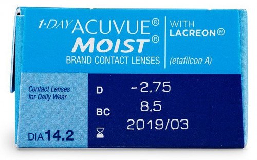 Johnson & Johnson1-Day Acuvue Moist Contact Lenses (10 Lenses Pack) Johnson and Johnson 1 Day Acuvue Moist Daily Disposable Contact Lenses 10 Pack Product Image