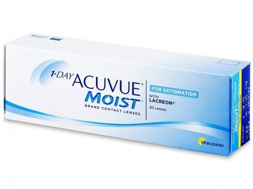 Johnson & Johnson1-Day Acuvue Moist For Astigmatism Contact Lenses (30 Lenses Pack) Johnson and Johnson 1 Day Acuvue Moist For Astigmatism Daily Contact Lenses 30 Pack Product Image