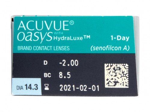 Johnson & Johnson1-Day Acuvue Oasys Hydraluxe Contact Lenses (30 Lenses Pack) Johnson and Johnson 1 Day Acuvue Oasys Hydraluxe Daily Contact Lenses 30 Pack Product Image