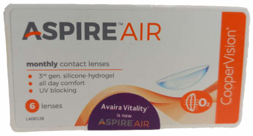 Cooper VisionAspire Air Contact Lenses (6 Lenses Pack) Cooper Vision Aspire Air Monthly Disposable Contact Lenses 6 Pack Product Image