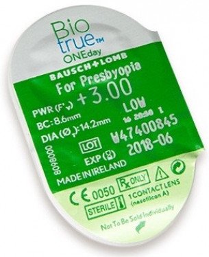Bausch & Lomb Biotrue ONEday For Presbyopia Contact Lenses (30 Lenses Pack) Bausch and Lomb Biotrue ONEday For Presbyopia Daily Disposable Contact Lenses 30 Pack Product Image
