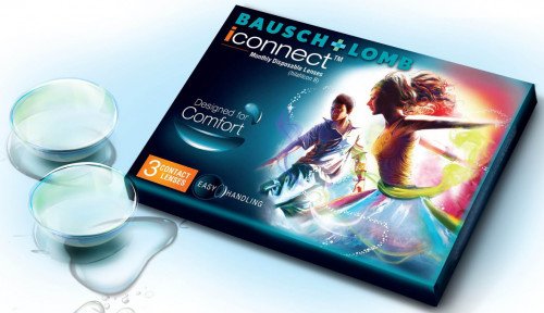 Bausch & Lomb iconnect Contact Lenses (3 Lenses Pack) Bausch and Lomb iconnect Monthly Disposable Contact Lenses 3 Pack Product Image