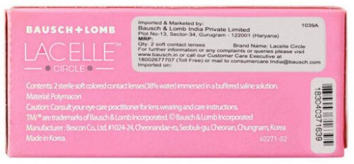 Bausch & Lomb Lacelle Circle Colored Contact Lenses (2 Lenses Pack) Bausch and Lomb Lacelle Circle Monthly Disposable Colored Contact Lenses 2 Pack Product Image