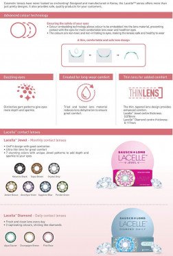 Bausch & Lomb Lacelle Colored Contact Lenses (10 Lenses Pack) Bausch and Lomb Lacelle ONEday Daily Disposable Colored Contact Lenses 10 Pack Product Image
