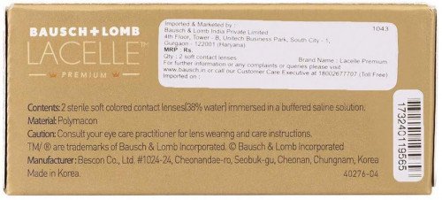 Bausch & Lomb Lacelle Premium Colored Contact Lenses (1 Lenses Pack) Bausch and Lomb Lacelle Premium Monthly Disposable Colored Contact Lenses 1 Pack Product Image