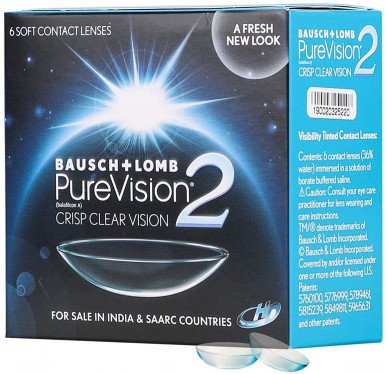 Bausch & LombPureVision2 HD Contact Lenses (6 Lenses Pack) Bausch and Lomb PureVision2 HD Monthly Disposable Contact Lenses 6 Pack Product Image