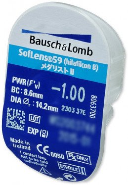Bausch & Lomb SofLens 59 Contact Lenses (6 Lenses Pack) Bausch and Lomb SofLens 59 Monthly Disposable Contact Lenses 6 Pack Product Image