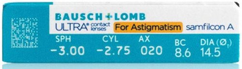 Bausch & Lomb Ultra For Astigmatism Contact Lenses (6 Lenses Pack) Bausch and Lomb Ultra For Astigmatism Monthly Disposable Contact Lenses 6 Pack Product Image